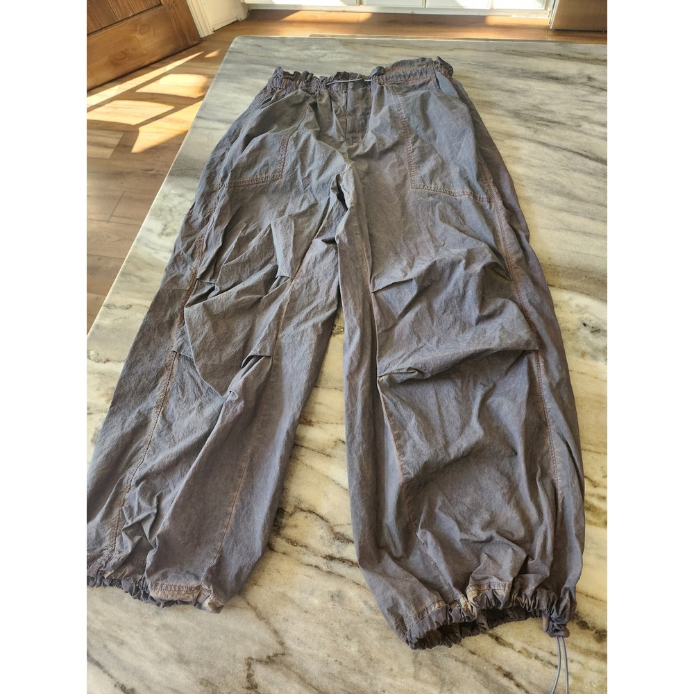 Urban Outfitters BDG Gray Acid Wash Nylon Parachute Cargo Oversized Pants Small